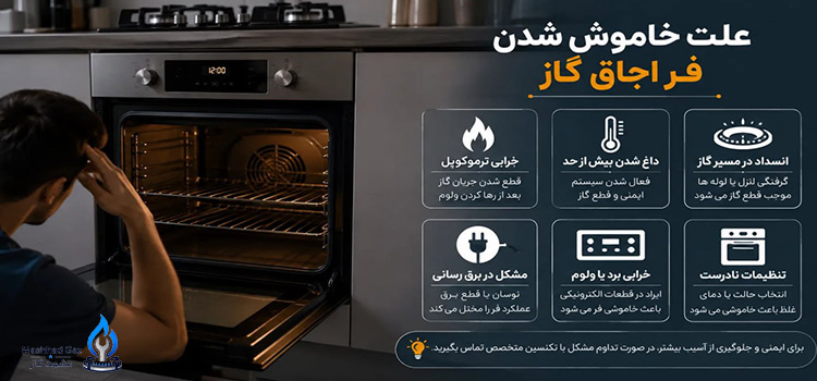 علت خاموش شدن فر اجاق گاز